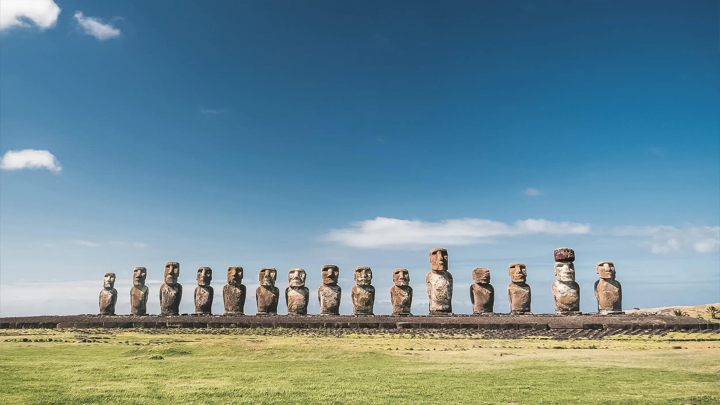 EASTER ISLAND: AHU TONGARIKI, RANO RARAKU AND ANAKEN